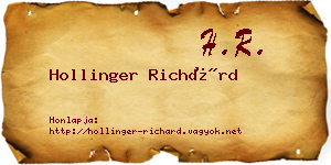 Hollinger Richárd névjegykártya